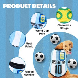 Vavious Cat Clothes Summer Breathable Mesh for Small Dogs Pet World Cup National Team Jersey Football Themed Pet T Shirt Puppy Soft Quick Dry Vest XX-Large