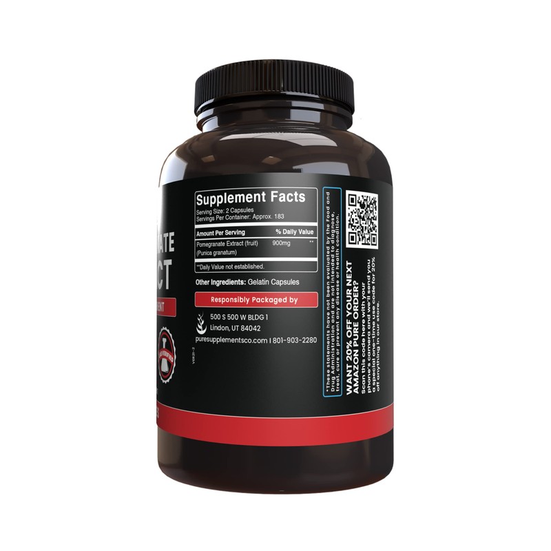 Pure Original Ingredients Pomegranate Extract (365 Capsules) No Magnesium Or