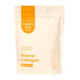 HAPPY WAY Tropical Marine Marine Collagen Powder - 250g | Refreshing Exotic Tropical Flavour | Supports Skin, Nail, Joint, Bone & Immune Health | Ideal for Shakes, Smoothies, Beverages & Healthy Recipes