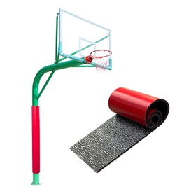 8.2×1.65Ft Tall Self-Adhesive Protective Round and Square Pole Pad, Wrap Around Pole & Post Padding, Gym Wall Padding, Basketball Court Wall Protector, 2" Thick Heavy Duty Safety Pole Pads (Red)