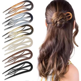 FYHJTRT 6 Pack French Hair Clips, Retro Tortoise Shell French Twist Hair Pins, Hair Pins for Thin and Thick Hair Buns