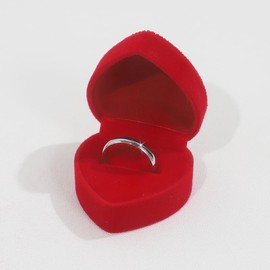 Zhuluck 2Pcs Red Velvet Heart Shaped Ring Box - Anniversary Wedding Ring Earrings Gift Box - Valentine’s Day Small Gift Box - Jewelry Presentation Box Case Jewelry Organizer Boxes Jewelry Accessories