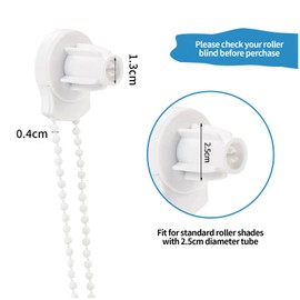 Roller Blind Fittings,25mm Child Safe Plastic Spare Roller Blind Replacement Repair Kit,Curtain Roller Blind Accessories with Beaded Chain Spare Kit for Curtain Rods/Blackout Roller Blind Brackets