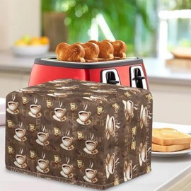 LVEWYB Coffee Bread Maker Cover Dustproof Toaster Covers 2 Slice Wide Slot with Adjustable Drawstring Anti-sputtering Fingerprint Fashion Coaster Cover