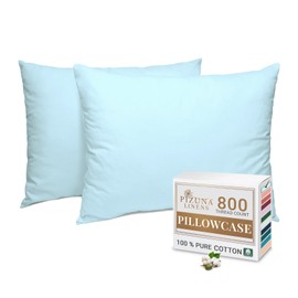 Pizuna Luxurios Cotton Housewife Pillowcases 2 Pack Baby Blue 48x74cm, 800 Thread Count Long Staple Combed Cotton Pillow Cover, Crisp Sateen Weave Housewife Pillow Cases (Luxury Pillowcase 2 PC)