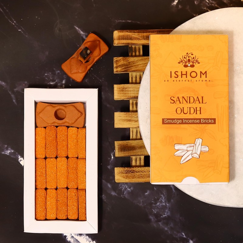 ISHOM Smudge Incense Bricks 45 Pack Combo - Palo Santo,