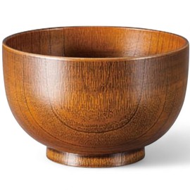 J-kitchens Miso Soup Bowl Heat Resistant Wooden Style Okonomi Bowl Brush Brown 4.8 x 3.0 inches (12.2 x 7.6 cm), Heat Resistant ABS Resin, Made in Japan