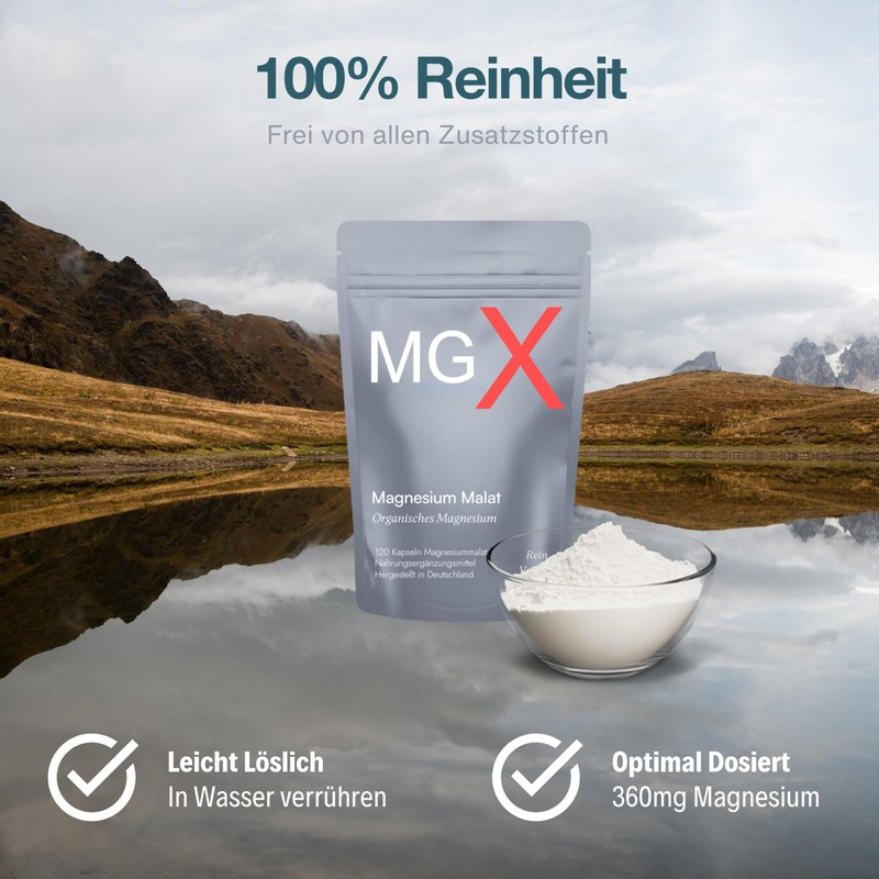 MGX Magnesium Malate Capsules in Refill Pack - 120 Pieces,