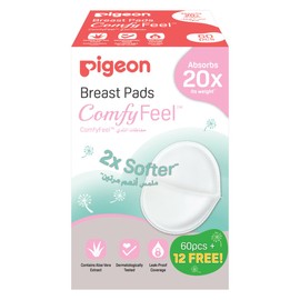 Pigeon ComfyFeel 60-Piece (+12-Pieces Free) Breast Pads (Pack of 72).