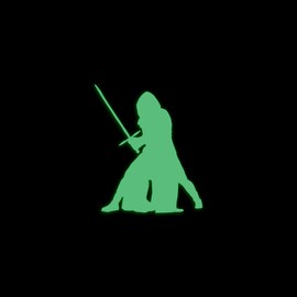 Star Inspired Movie Character Space Kylo Ren Glow in The Dark Sticker Decal for Phone Tablet Laptop Car Truck Window | 4" Sticker | Green