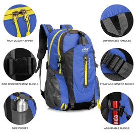 Besrina 40L Lightweight Hiking Backpack, Multi-functional Water-resistant Casual Camping Trekking Rucksack for Cycling Travel Climbing Mountaineer Outdoor Sport