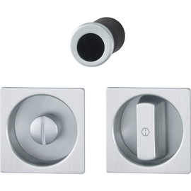HOPPE Handle Shell Swivel Handle Toilet Set with Front Pull Handle for Sliding Doors Aluminium Silver Anodised