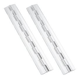 MECCANIXITY Clear Plastic Hinges, Acrylic Hinges Small Hinge 300 x 42 mm Transparent Continuous Piano Folding Hinge for Cabinet Crafts Furniture Display Stand Pack of 2