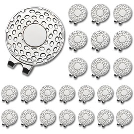 BSTWARM 24 PCS Magnetic Golf Hat Clips Ball Marker Holder for Golf Gloves Hats Bags Caps Visor Belt, Golf Hat Clip Bulk for Ball Mark - Sliver