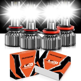 ENJOYAKOM For Chevy Silverado 1500 2007-2015 4pcs LED Headlight Bulbs Kit High Low Beam