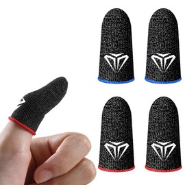 Set of 4 game finger sleeve sets, with lightweight and breathable touch screen thumb case, professional game finger cover with non-slip and sweat-proof surface, high sensitivity