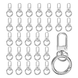 M METERXITY 30pcs Lobster Claw Buckle Zinc Alloy Swivel Rigger Snap Hook Spring Buckle for Key Chain Strap Bag [Silver Color]
