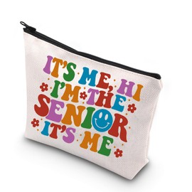 WCGXKO Senior Class of 2024 Gift It's Me Hi I'm The Senior It's Me Zipper Pouch Makeup Bag (The Senior CA)