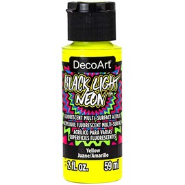 Deco Art ABLN-03 Americana Black Light Neon Acrylic Paint 2oz-Yellow