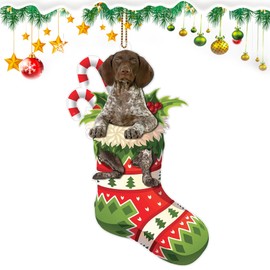Dog Christmas Ornaments, 2024 German Shorthaired Pointer Dog Xmas Decor Tree Hanging Tree Topper, Acrylic Ornaments Christmas Decoration for Tree Room (German Shorthaired Pointer)
