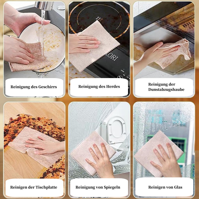 DAWOOWF Pack of 10 Natural Loofah Fibre Kitchen Cloths, Reusable