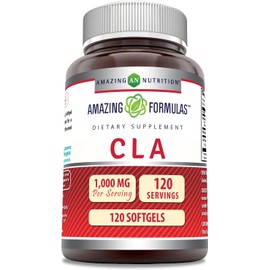 Amazing Formulas CLA 1000mg 120 Softgels Supplements | Conjugated Linoleic Acid | Non-GMO | Gluten Free