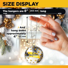 200 pcs Ornament Hangers for Christmas Tree Decoration - Silver Christmas Ornament Hooks - Ornament String for Christmas Tree Holiday Party