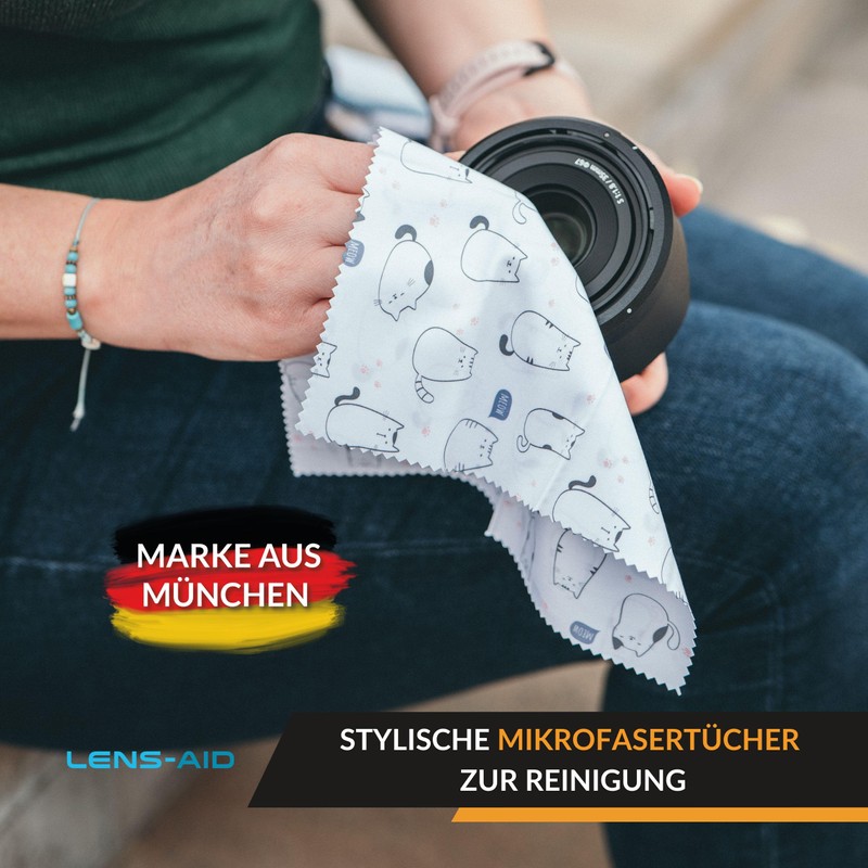 Lens-Aid Microfibre Cleaning Cloth in Stylish Design: for Camera, Lens,