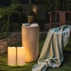 GenSwin Solar Outdoor Waterproof Flameless Candles, 8”x4” Solar Rechargeable Pillar