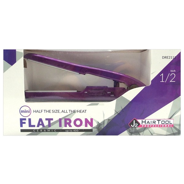 J2 Hair Tool Professional Mini Flat Iron (DRE2111 - Purple)