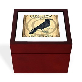 CafePress Vintage Olde Crow Sunflower Seeds Memory Keepsake Jewelry Box, 5"x5"x3.75"