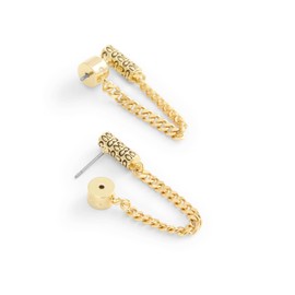 COACH Women's Signature Quilted Tube Earring Jacket, One Size, Brass Titanium, No Gemstone