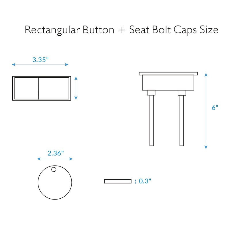 WinZo Toilet Square Dual Flush Button with Toilet Seat Bolts