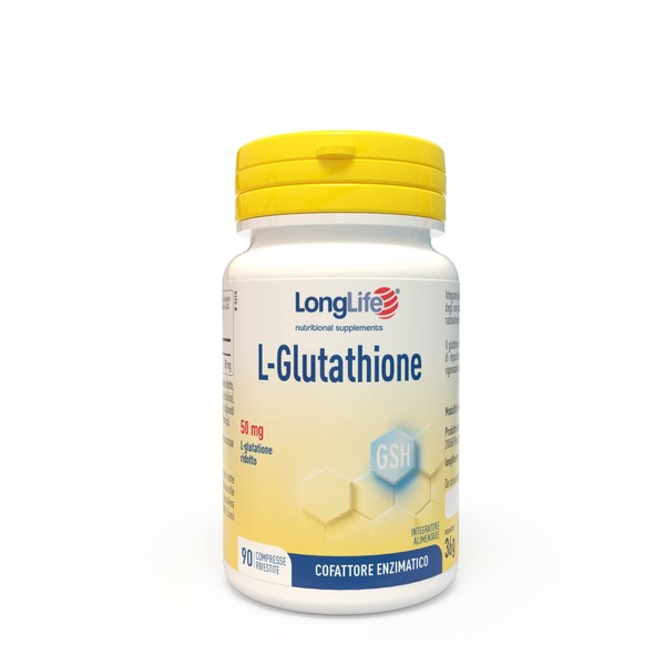 LongLife® L-Glutathione 50mg | L Glutathione Reduced | Gastro-resistant | Antioxidant and Immune Defences | Up to 3 Months Treatment | Vegan and Gluten Free