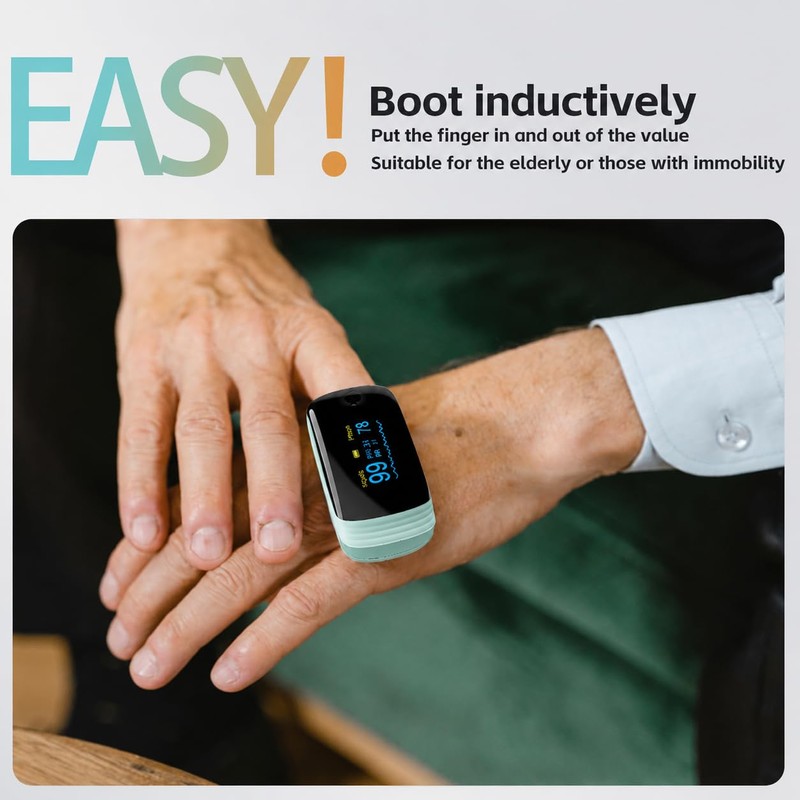 Finger Pulse Oximeter, Fingertip Blood Oxygen Saturation with Pulse Monitor,