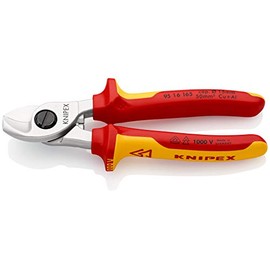Knipex Cable Shears chrome-plated, insulated with multi-component grips, VDE-tested 165 mm 95 16 165