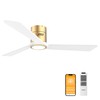 DAMINY Natural Solid Wood White and Gold 52 inch Ceiling