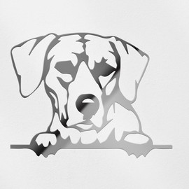 Decal Stickers of Rhodesian Ridgeback Peeking (Metallic Silver) (Set of 2) Premium Waterproof Vinyl Decal Stickers for Laptop Phone Accessory Helmet Car Window Mug Tuber - BICVER1524212SIW19Y24
