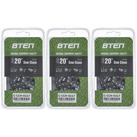 8TEN Ripping Chainsaw Chain 20 Inch .058 .325 78DL for Husqvarna 55 455 460 Rancher 345 Poulan Jonsered (3 Pack)