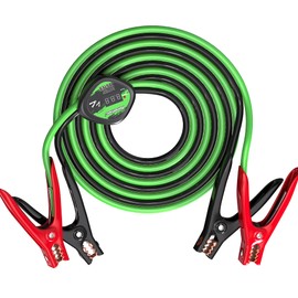 AWELTEC Jumper Cables 6 Gauge 16 Feet with Smart Safety Protector - Heavy Duty Battery Booster Cable with Reverse Polarity Protection, Carry Bag, Safety Gloves and Iron Brush Included(6AWG x 16FT)
