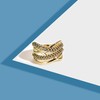 Aprilery Two-Tone Statement Rings for Women Intertwined Criss Cross Design