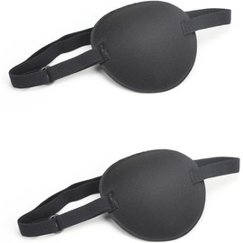 Parches para Ojos Ambliopía, 2 Parches Oculares Ajustables para Adultos y Niños, Parche Médico para Ojo Perezoso Izquierdo/Derecho, Diseño 3D Transpirable