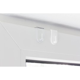 Window Hooks, Decorative Hooks, Transparent, Set of 20, 35 x 20 mm, Suitable for Windows up to 17 mm Fold Size