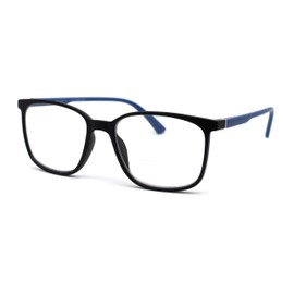 SA106 Womens Thin Plastic Horn Rim Rectangle Bi-focal Reading Glasses +2.75 Black Blue