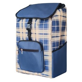 Bolsa de repuesto para carrito de comestibles/carrito de compras, bolsas de carrito impermeables, para marco de aleación de aluminio, 13.7 x 9 x 22.6 pulgadas (azul a cuadros)