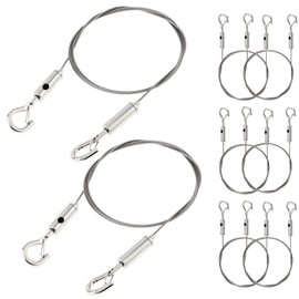 HOJLKLD 8 PCS Adjustable Picture Hanging Wire Mirror Frame Kit 1m x1.5mm Heavy Duty Stainless Steel Rope for Mirror Hanging Hardware,Light Lamp,Billboards,Basket Flowerpot Hold Up to 66lbs(30kg)