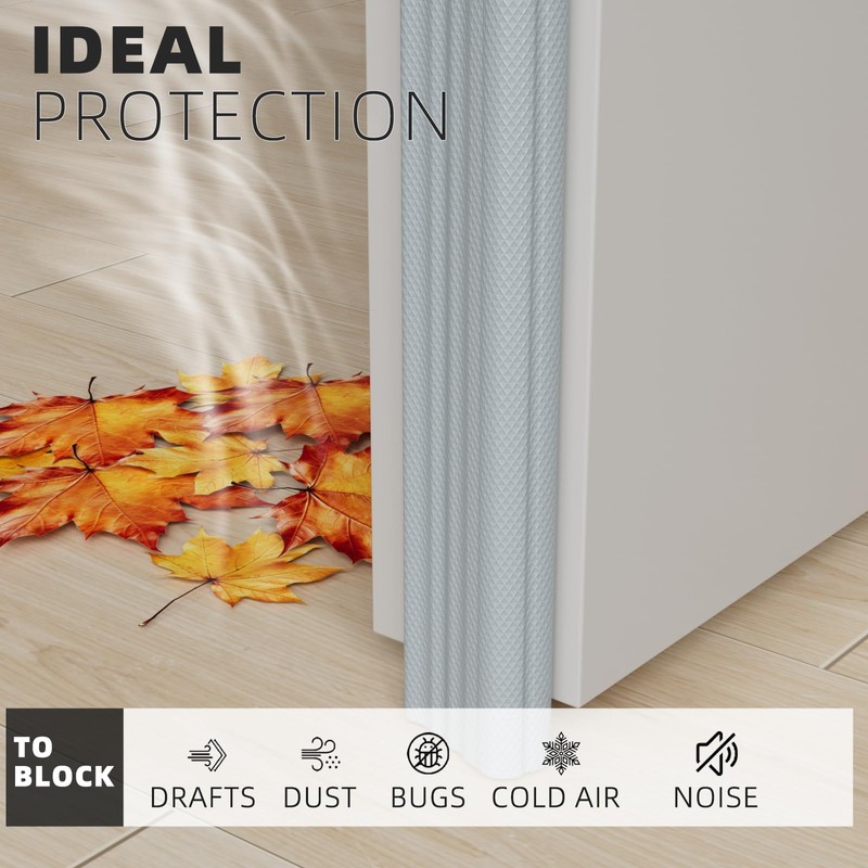196 Inch Wedge-Shape Weather Stripping Door Seal,Windows and Doors Insulation,Self