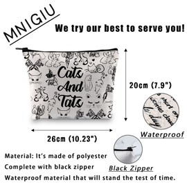 MNIGIU Tattoo Lover Gift Cats And Tats Makeup Bag Artist Gift Tattooist Gift Funny Cat Inspired Gift Cat Lover Gift Tattoo Shop Gift