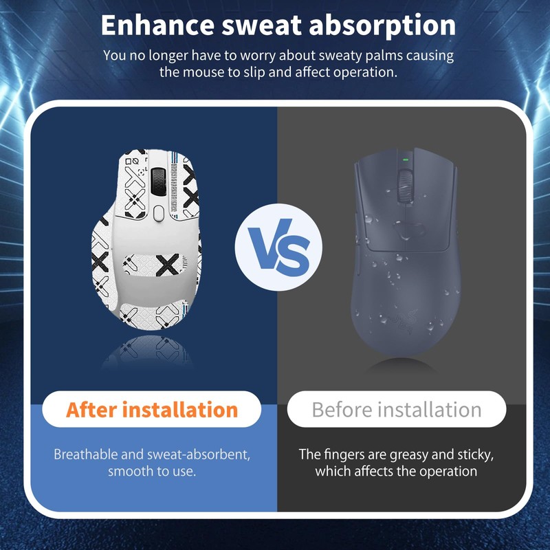 NOUKAJU Mouse Grip Tape Full Coverage for Keychron M6, Mouse