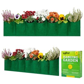 Hanging Garden Planter Horizontal 7 Bag Flower Pouch Living Wall Planter Indoor Hanging Herb Garden Planter Garden Wall Plant Wall Pocket Wall Planter Herb Garden Wall Planters for Outdoor Plants